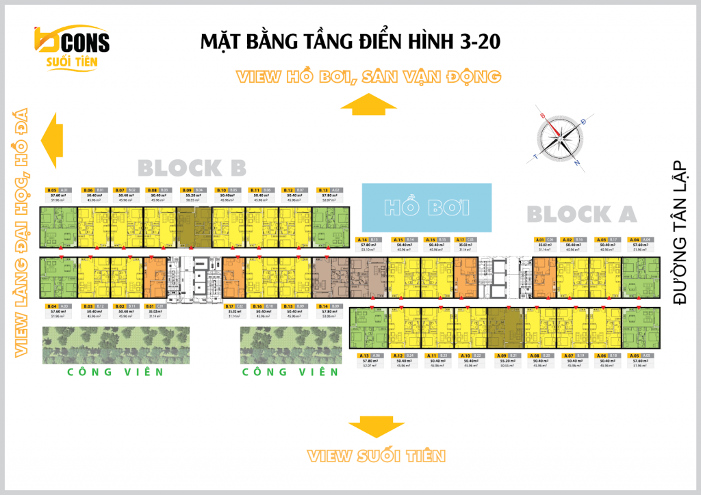 Mặt bằng dự án bcons suối tiên