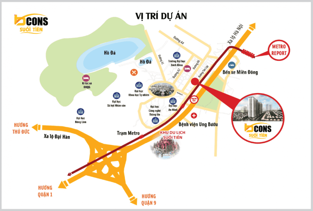 Vị trí dự án Bcons Suối Tiên